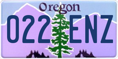 OR license plate 022ENZ