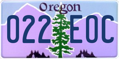 OR license plate 022EOC