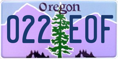 OR license plate 022EOF