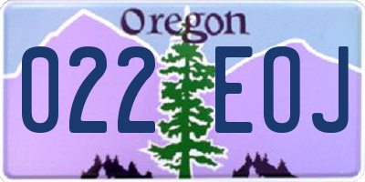 OR license plate 022EOJ
