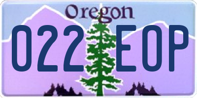 OR license plate 022EOP