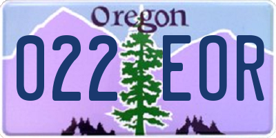 OR license plate 022EOR