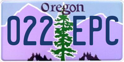OR license plate 022EPC