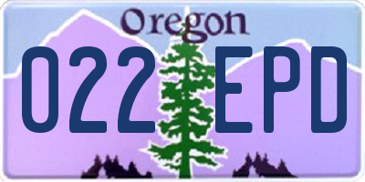 OR license plate 022EPD