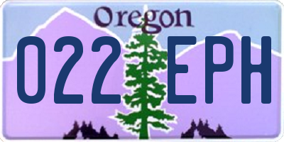 OR license plate 022EPH