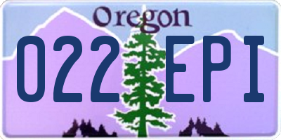 OR license plate 022EPI