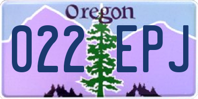 OR license plate 022EPJ