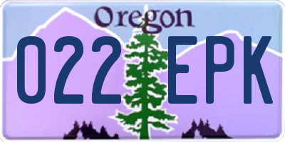 OR license plate 022EPK