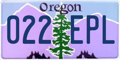 OR license plate 022EPL