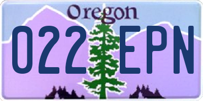 OR license plate 022EPN