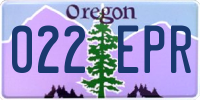 OR license plate 022EPR