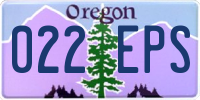 OR license plate 022EPS
