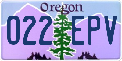 OR license plate 022EPV