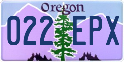 OR license plate 022EPX