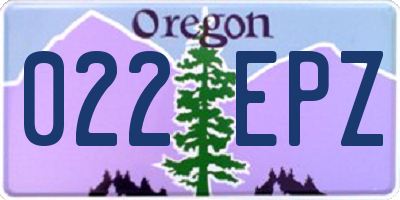 OR license plate 022EPZ