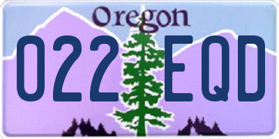 OR license plate 022EQD