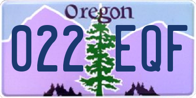 OR license plate 022EQF