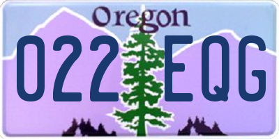 OR license plate 022EQG