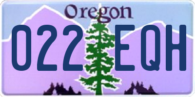 OR license plate 022EQH