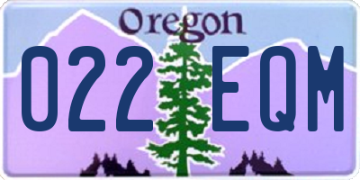 OR license plate 022EQM