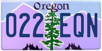 OR license plate 022EQN