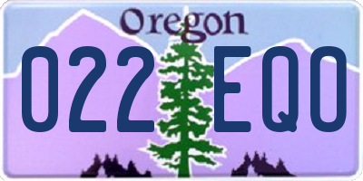 OR license plate 022EQO