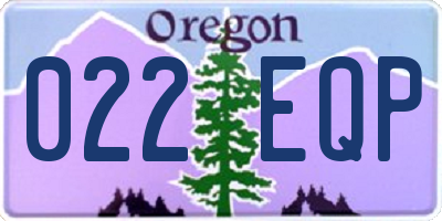 OR license plate 022EQP