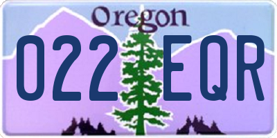 OR license plate 022EQR