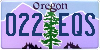 OR license plate 022EQS