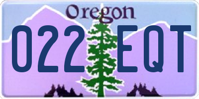 OR license plate 022EQT