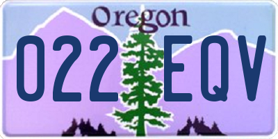 OR license plate 022EQV