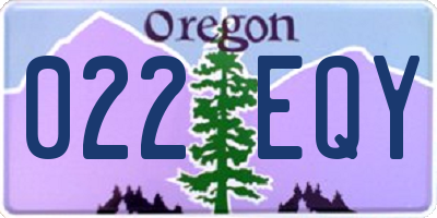 OR license plate 022EQY