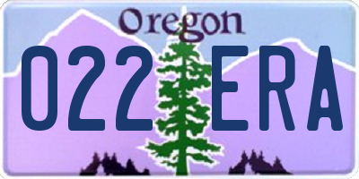 OR license plate 022ERA