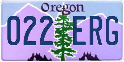 OR license plate 022ERG