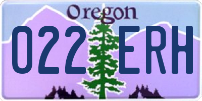 OR license plate 022ERH