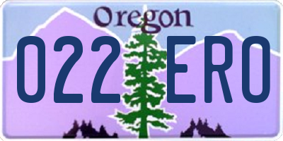 OR license plate 022ERO