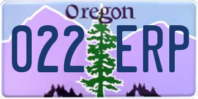 OR license plate 022ERP