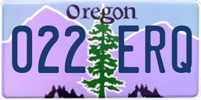 OR license plate 022ERQ