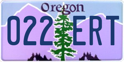 OR license plate 022ERT