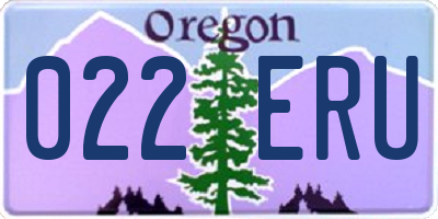 OR license plate 022ERU