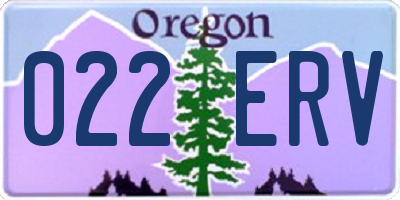 OR license plate 022ERV