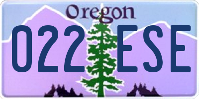 OR license plate 022ESE