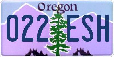 OR license plate 022ESH