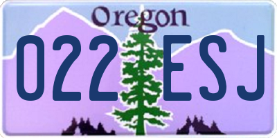 OR license plate 022ESJ
