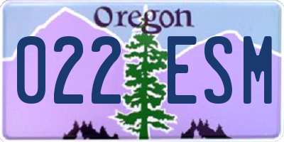 OR license plate 022ESM