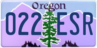OR license plate 022ESR