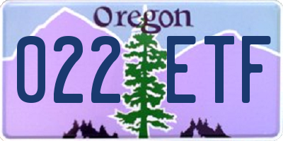 OR license plate 022ETF