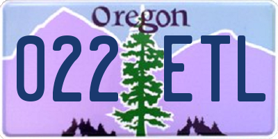 OR license plate 022ETL