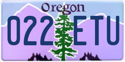 OR license plate 022ETU