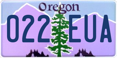 OR license plate 022EUA
